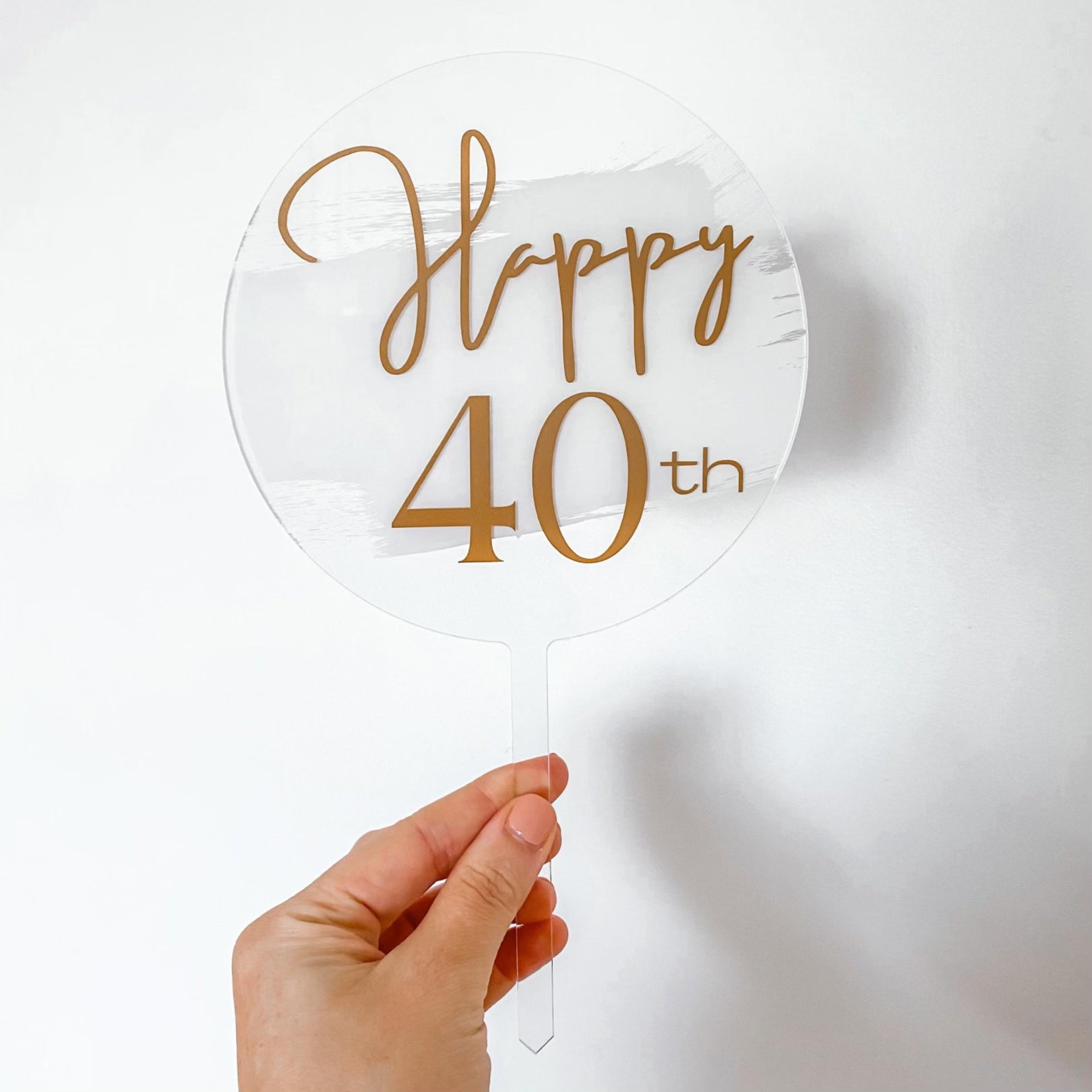 Round Acrylic Birthday Cake Topper