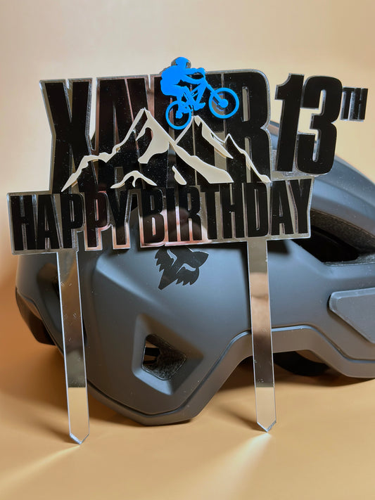 Mountain Bike Happy Birthday Cake Topper