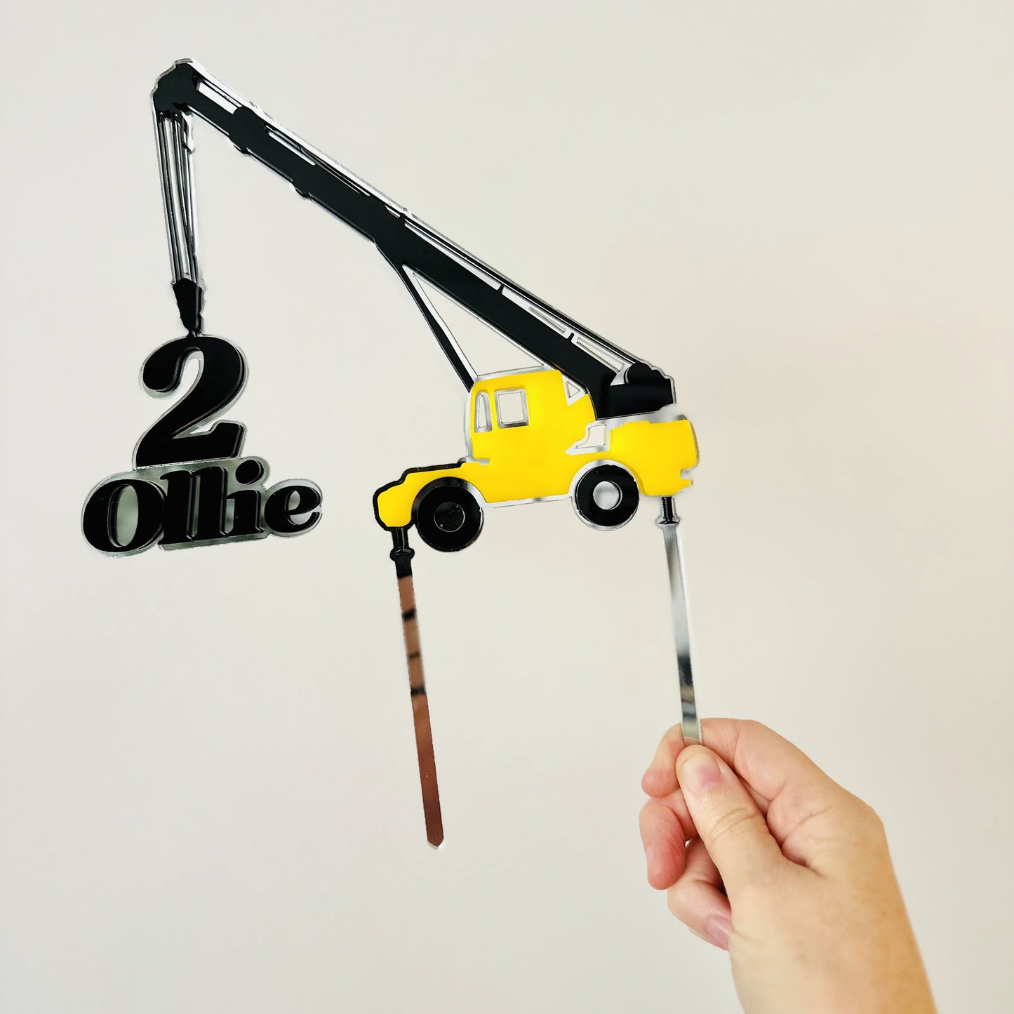 Construction Crane Birthday Cake Topper
