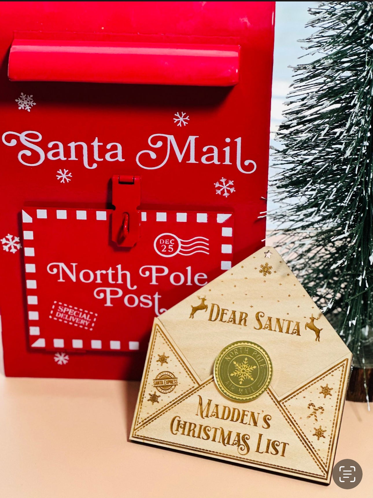 Personalised, Christmas Ornament Envelopes for Letters to Santa, Christmas Ornament