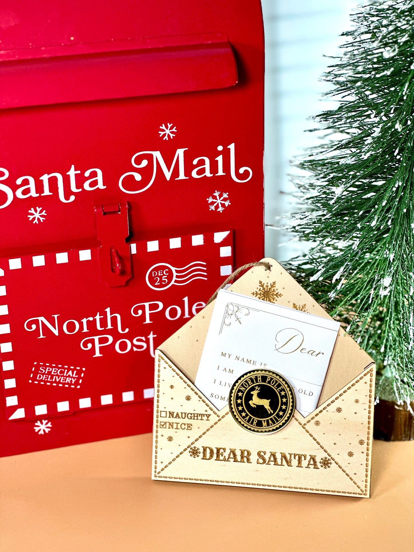 Personalised, Christmas Ornament Envelopes for Letters to Santa, Christmas Ornament