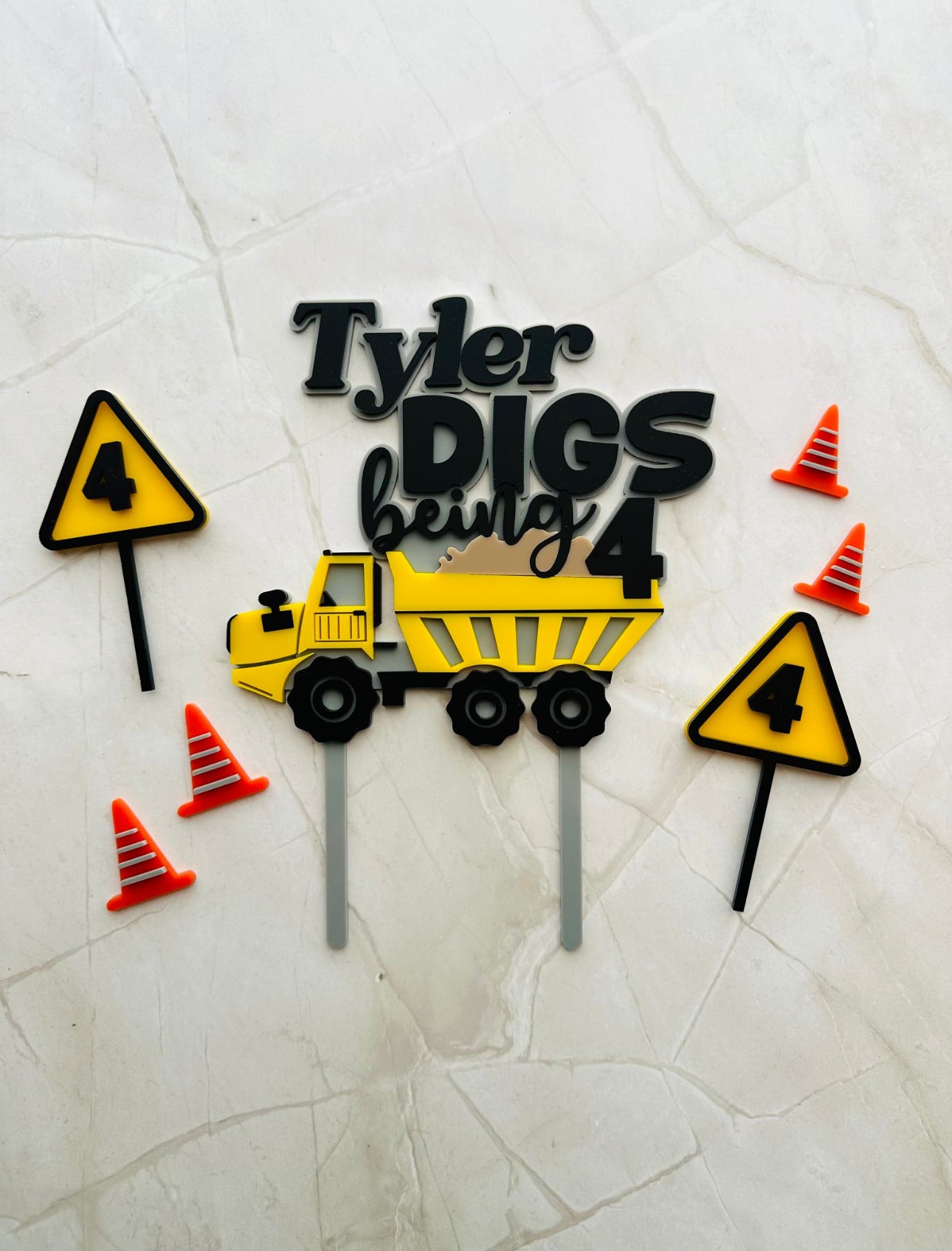 Construction Truck Birthday Topper
