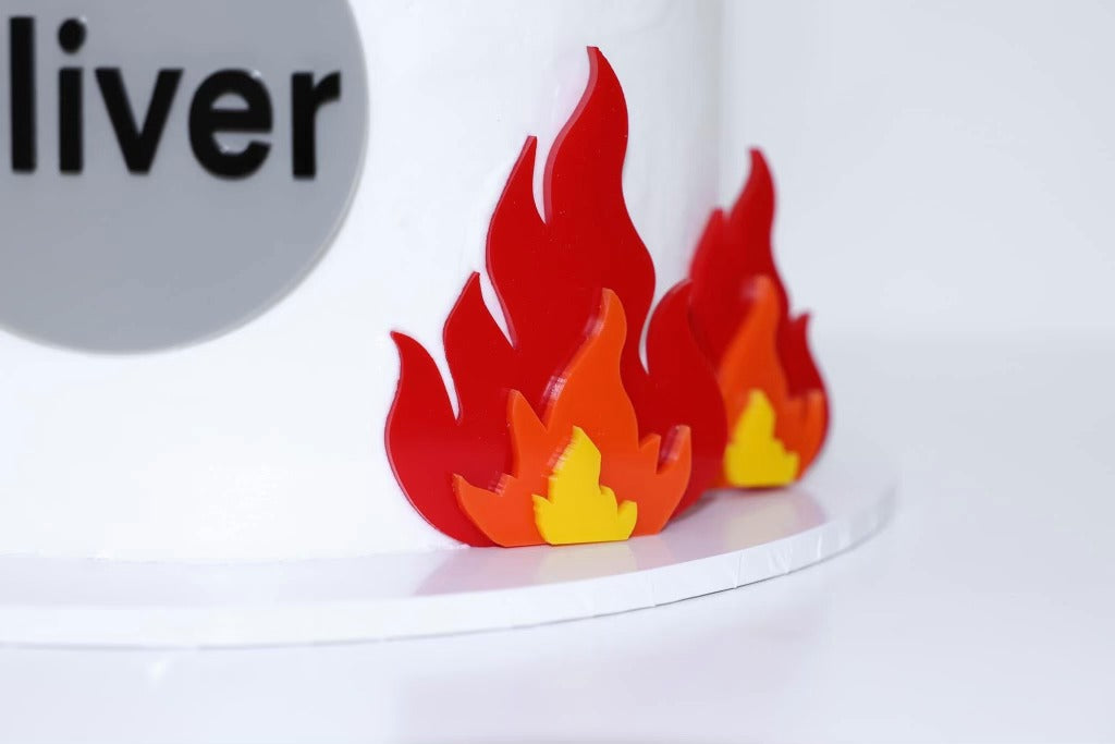 Deluxe Fire Truck Birthday Cake Topper Set