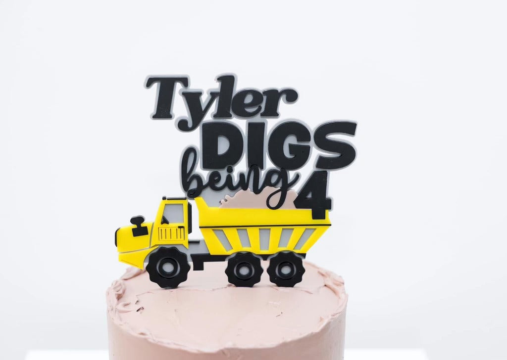 Construction Truck Birthday Topper