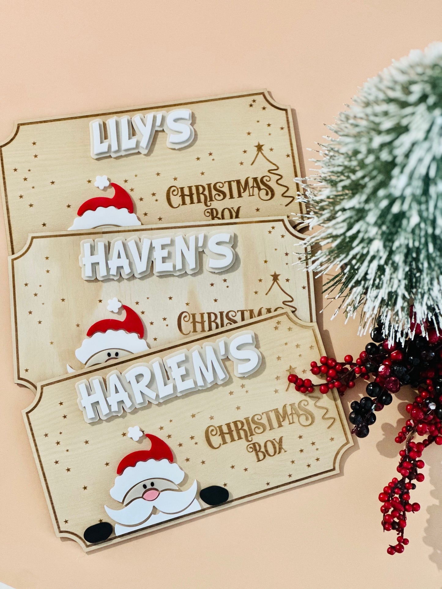 Personalised Christmas Eve Crate Plaque