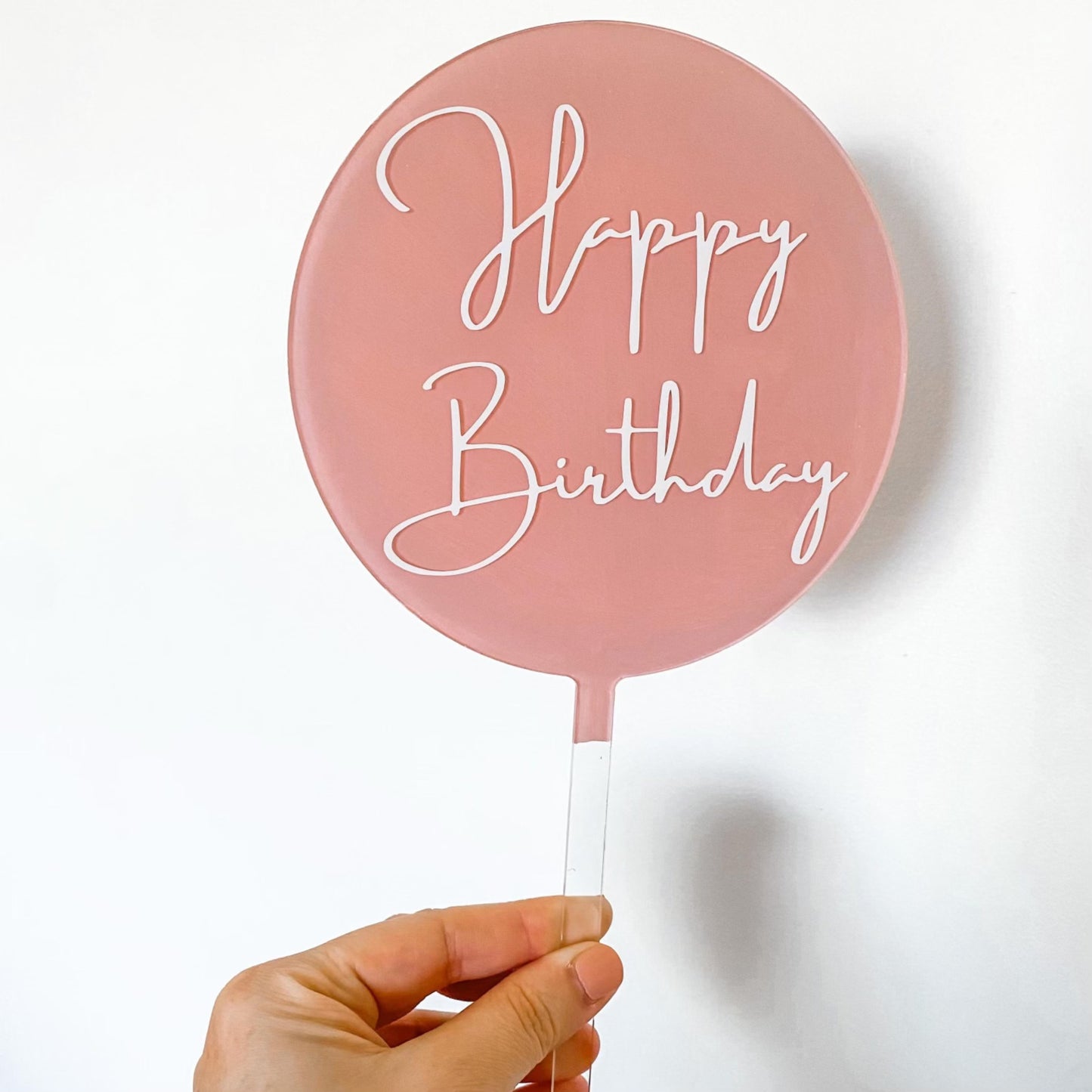 Round Acrylic Birthday Cake Topper 