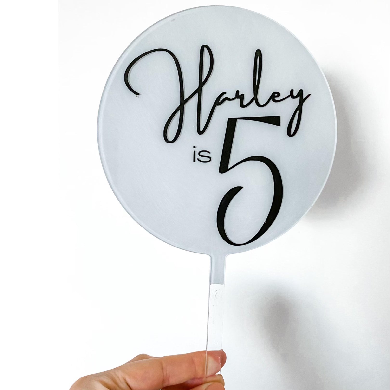 Round Acrylic Birthday Cake Topper 