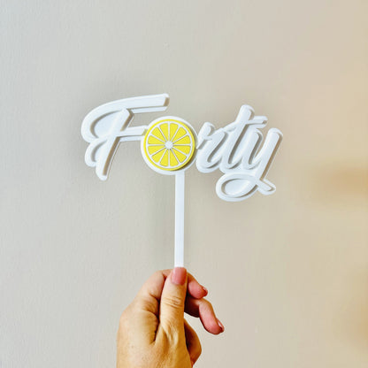 40th Birthday Lemon Cake Topper