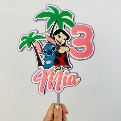 Deluxe Lilo and Stich Birthday Cake Topper