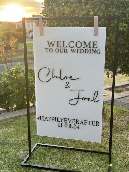 Elegant Modern Rectangle Wedding Signage