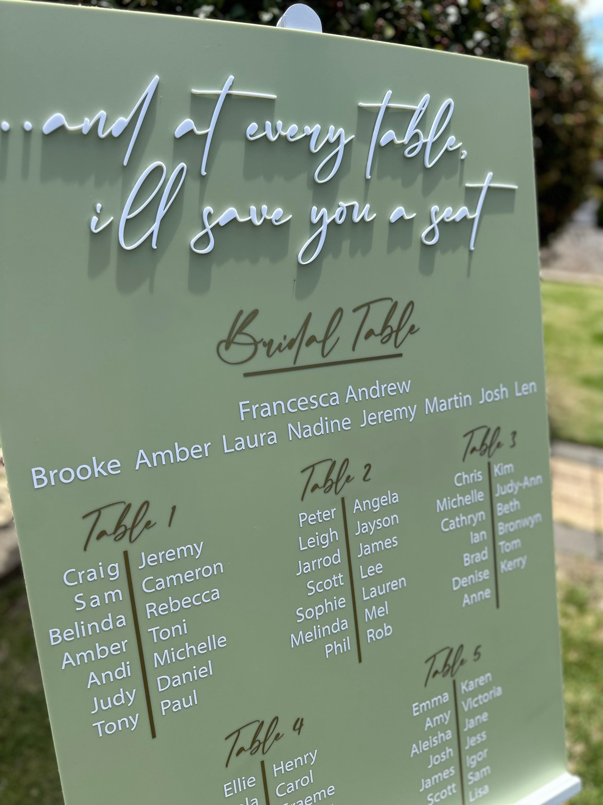 Acrylic Wedding Seating Chart