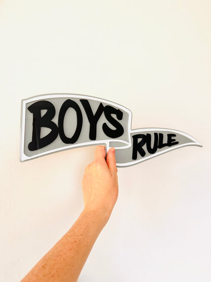 Boys Rule Wall Pendant