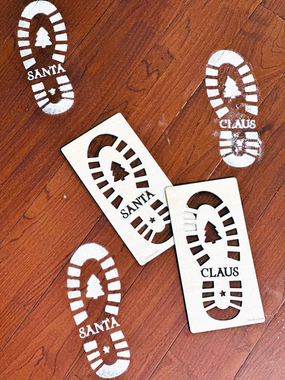 Santa Claus Footprint Stencil for Christmas