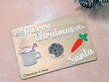 Personalised Santa Milk and Cookies Treat Board for Christmas