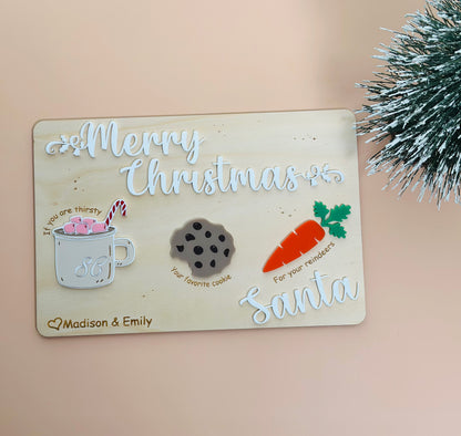 Personalised Santa Milk and Cookies Treat Board for Christmas