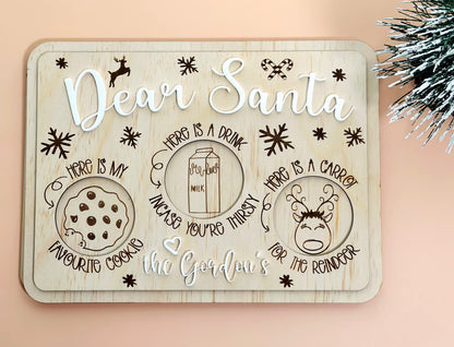 Personalised Santa Milk and Cookies Treat Board for Christmas