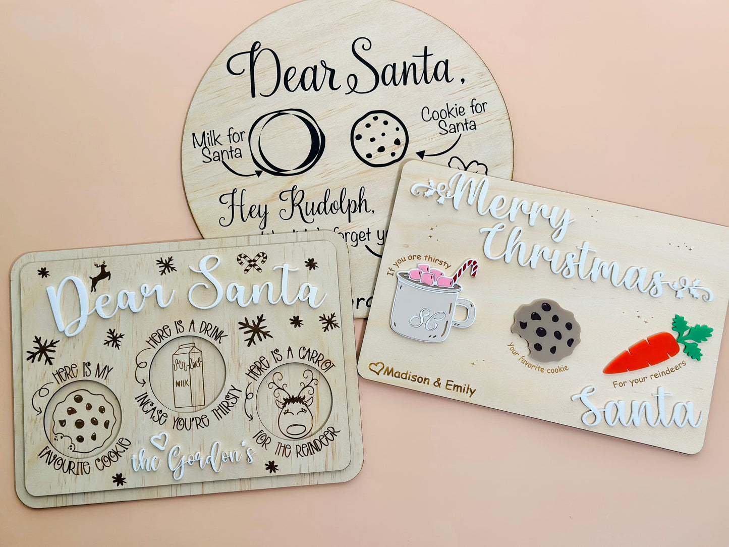 Personalised Santa Milk and Cookies Treat Board for Christmas