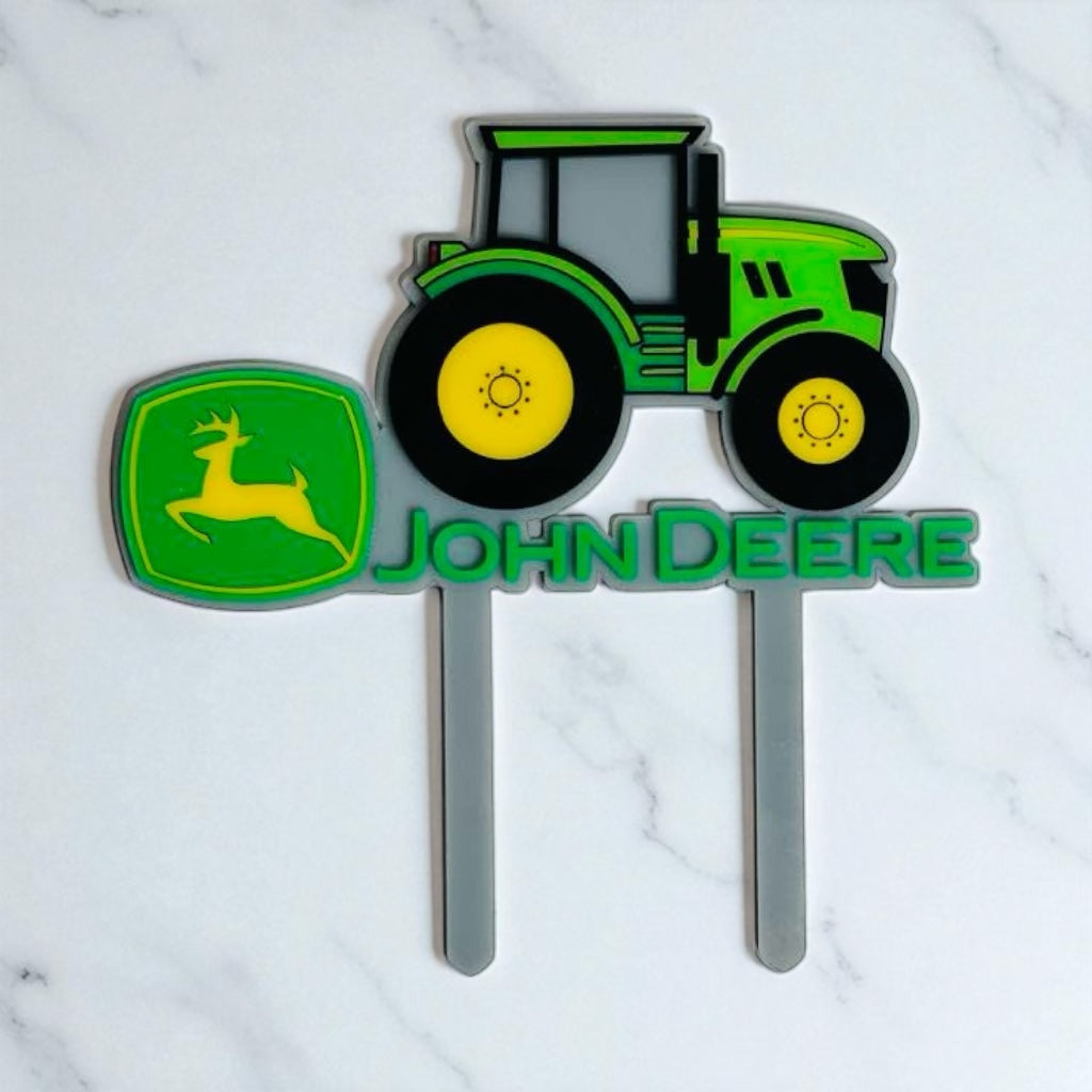 John Deere Deluxe Acrylic Cake Topper