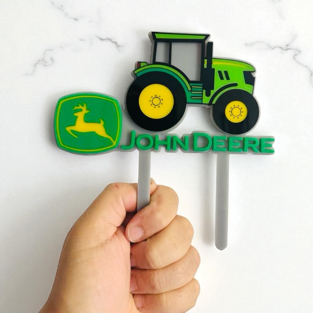 John Deere Deluxe Acrylic Cake Topper