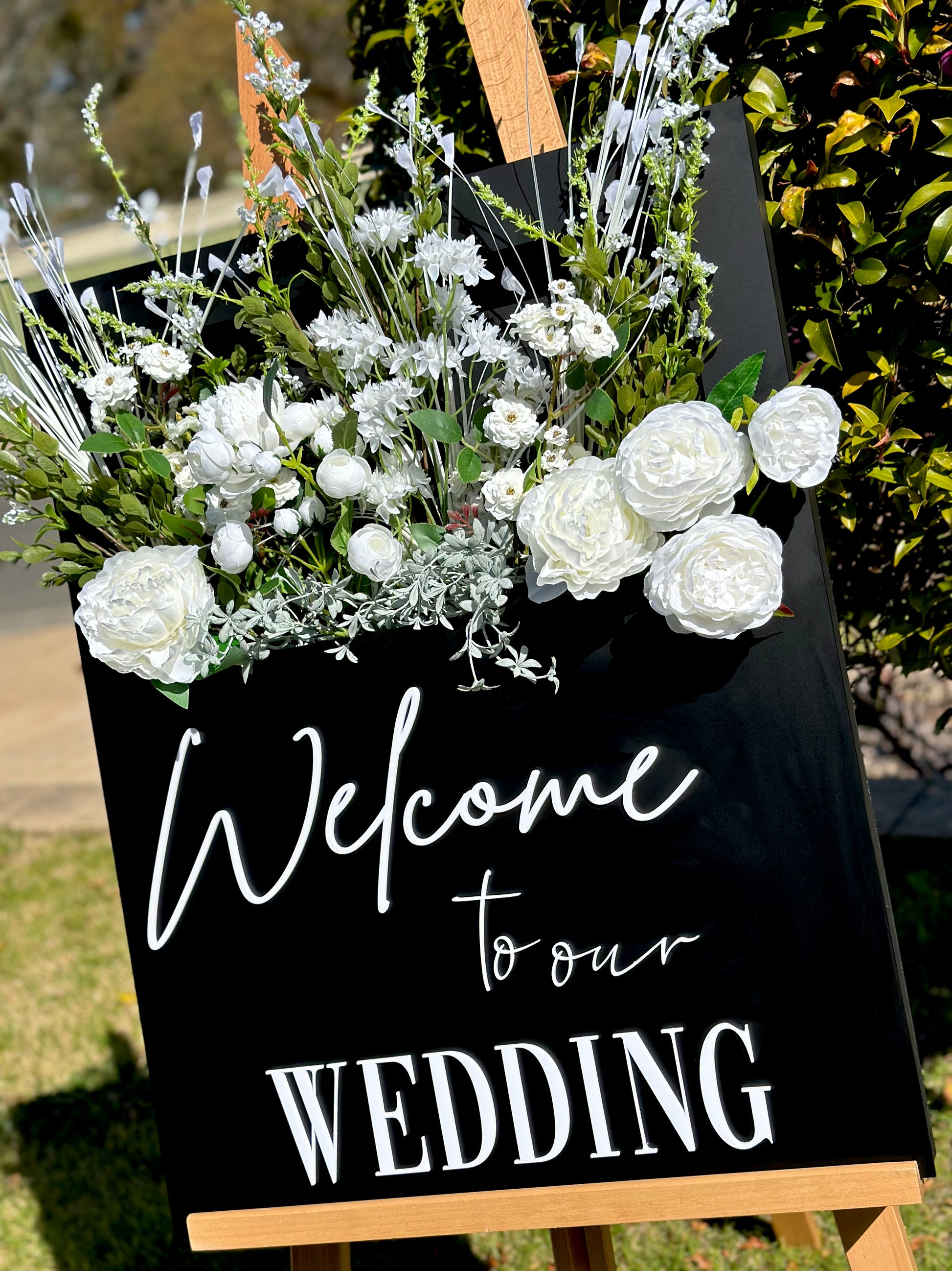 Wedding Signage With Flowers